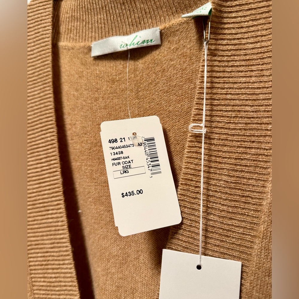 100% Cashmere Tan Long Sleeve Sweater Dress w/Belt - Picture 3 of 10